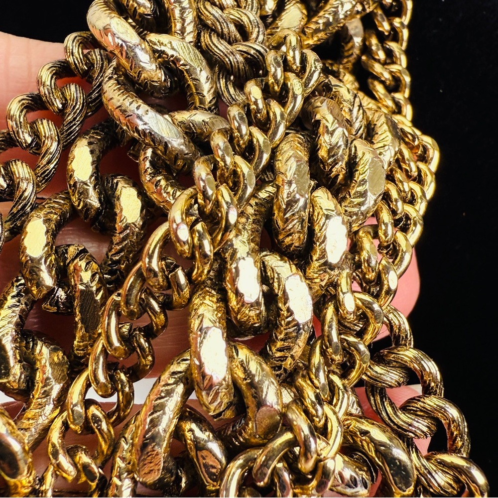 Vintage, super heavy, chunky chain, magnet closure, wide band bracelet - Picture 11 of 11